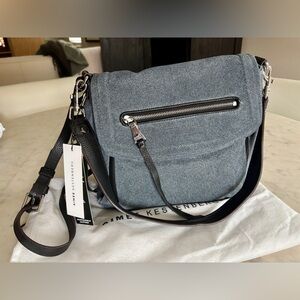 Aimee Kestenberg Denim Leather Fifth Avenue Shoulder Bag